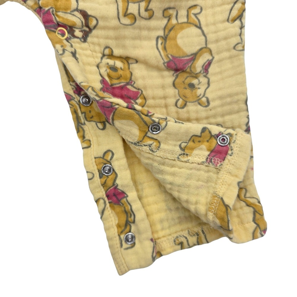 Disney Baby 18 Months Winnie The Pooh Cotton Muslin Overalls Romper Snaps Yellow - Picture 6 of 8